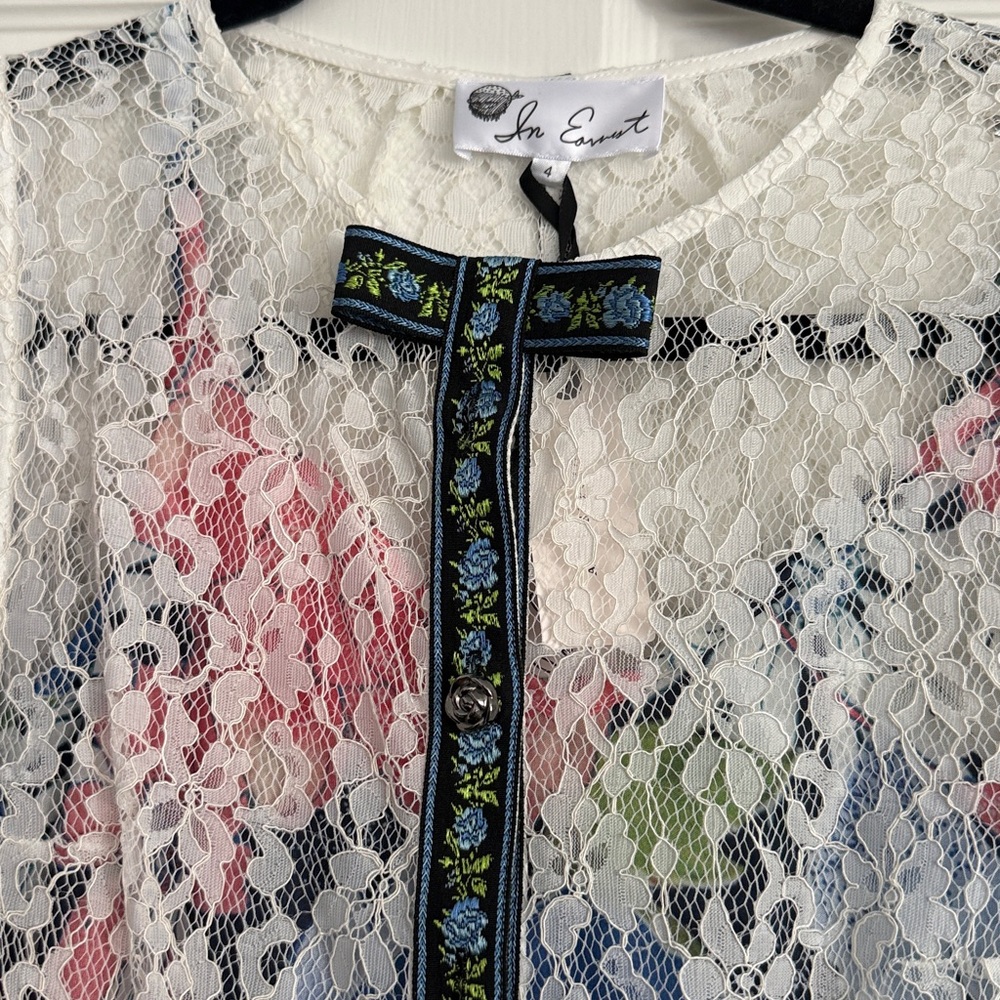 Anthropologie Multicolor Lace Midi Dress by Byron Lars NWT - Picture 5 of 9